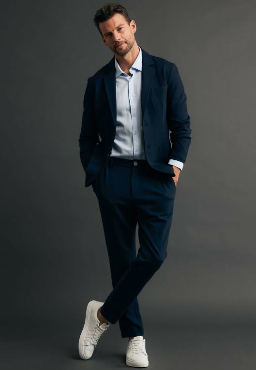 Mexxmodra moški raztegljiv mornarsko modri blazer 860R463