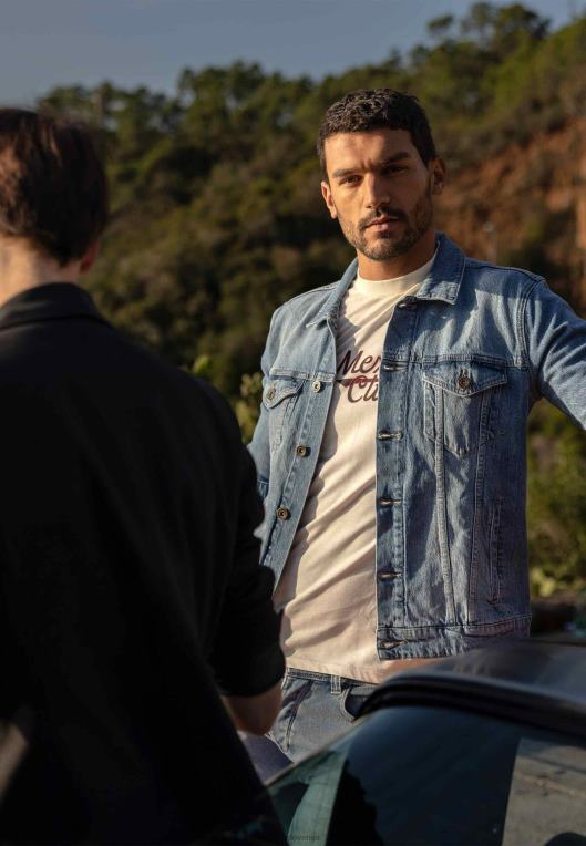 Mexxbež moški denim jakna krona belilo 860R522