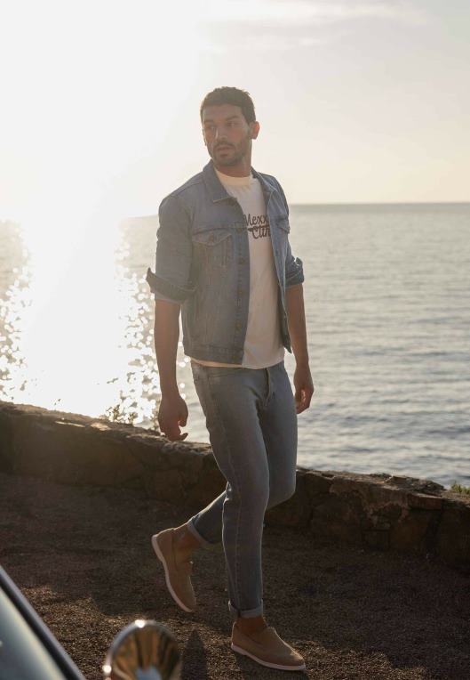 Mexxbež moški denim jakna krona belilo 860R522