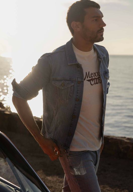 Mexxbež moški denim jakna krona belilo 860R522