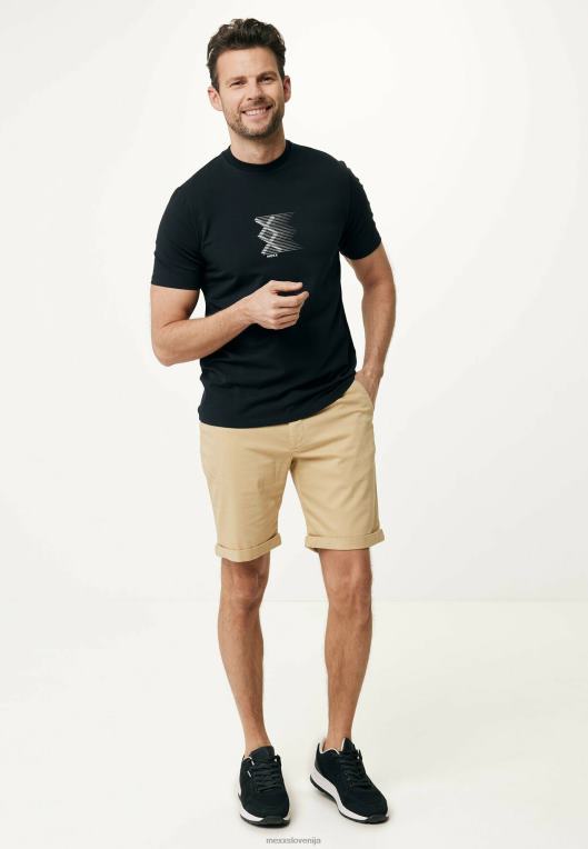 Mexxschwarz moški majica s kratkimi rokavi, črna z gumijastim potiskom 860R490