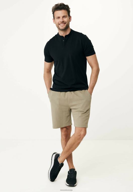 Mexxschwarz moški polo mao ovratnica črna 860R487