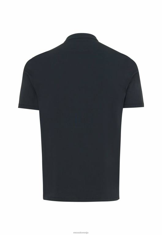 Mexxschwarz moški polo mao ovratnica črna 860R487
