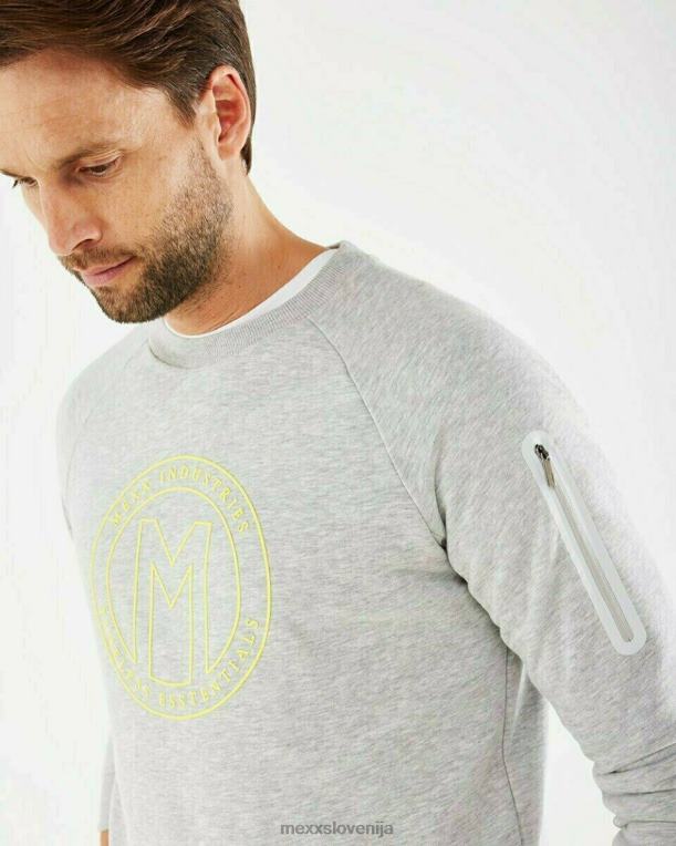 Mexxsiva moški pulover z okroglim izrezom siv melee 860R727