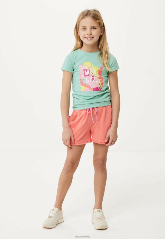 Mexxoranžna dekleta kratke hlače z volančki koralne barve 860R770