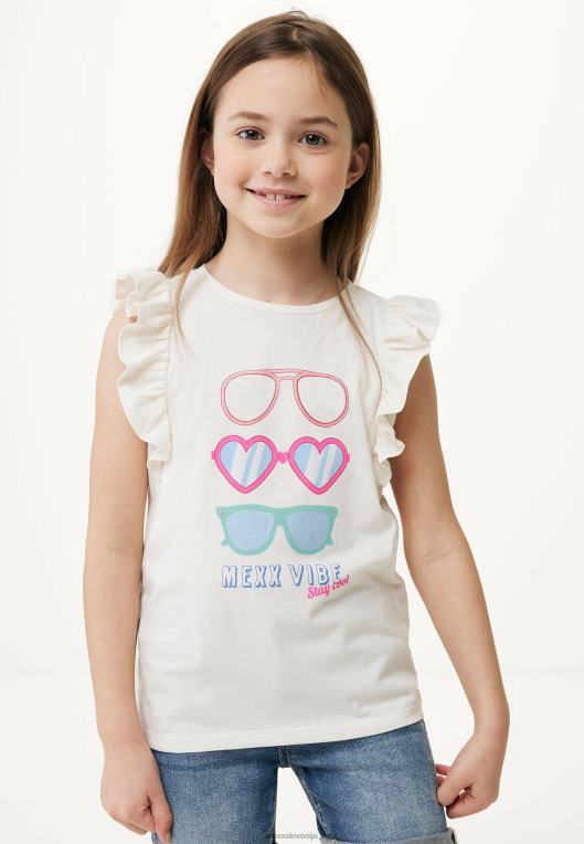 Mexxbež dekleta bela majica s kratkimi rokavi 860R761