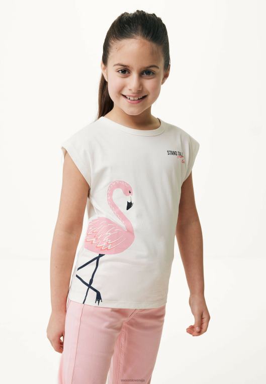 Mexxbež dekleta bela majica s kratkimi rokavi 860R764