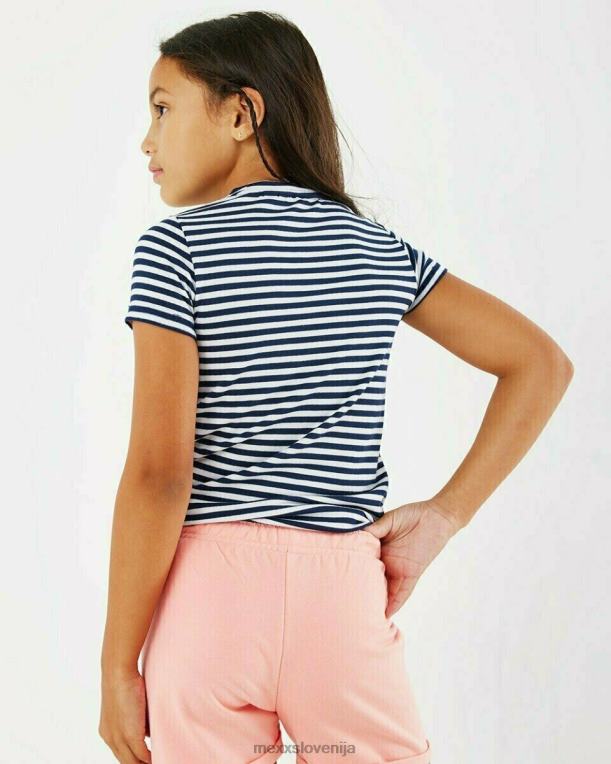 Mexxbela dekleta bela črtasta umetniška majica 860R801