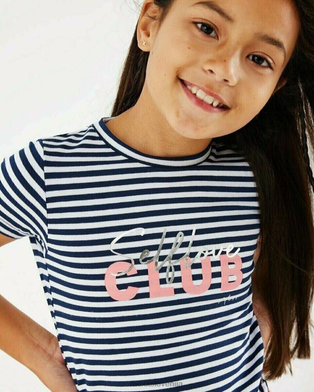 Mexxbela dekleta bela črtasta umetniška majica 860R801