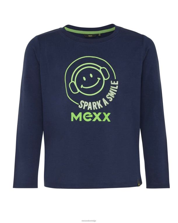 Mexxmodra fantje majica z umetninami mornarsko modra 860R957