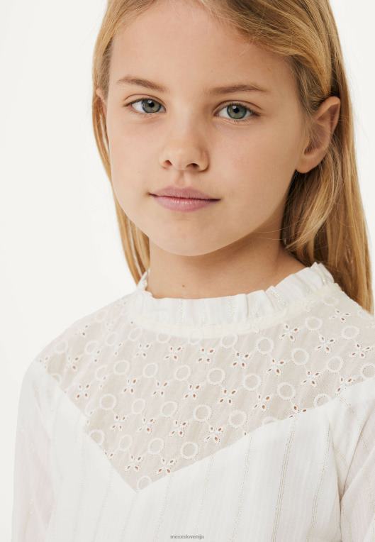 Mexxbež dekleta obleka iz vezenja bela 860R746