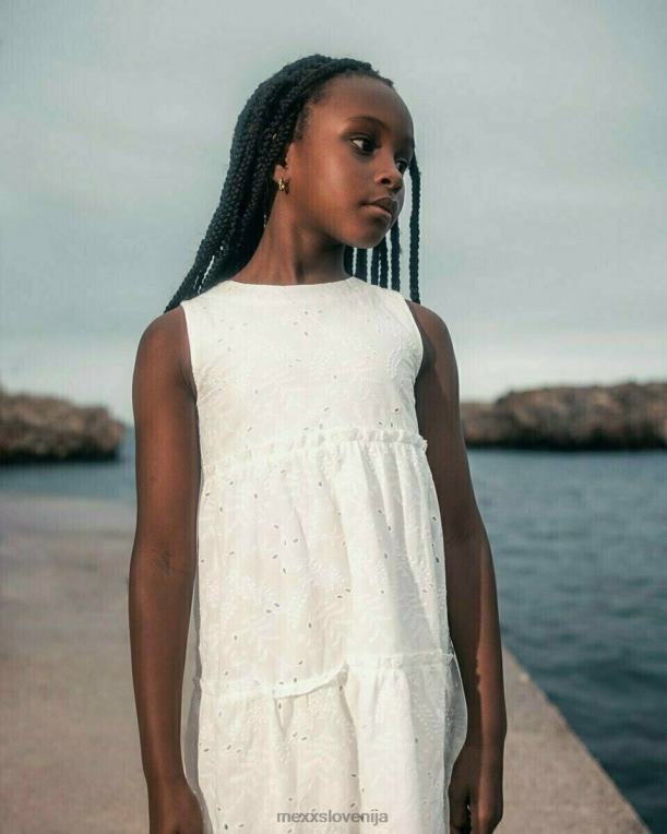 Mexxbela dekleta obleka iz vezenja bela 860R863