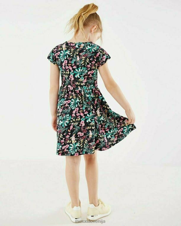 Mexxmodra dekleta mornarsko modra obleka s potiskom 860R800