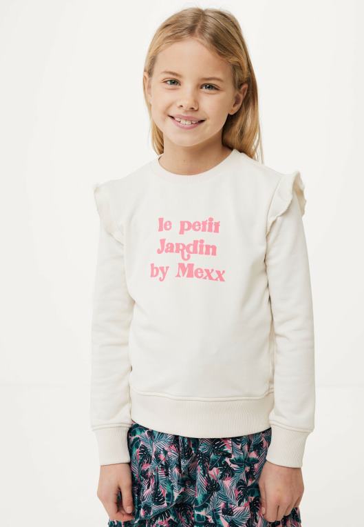 Mexxbež dekleta pulover z naborki iz bele barve 860R753