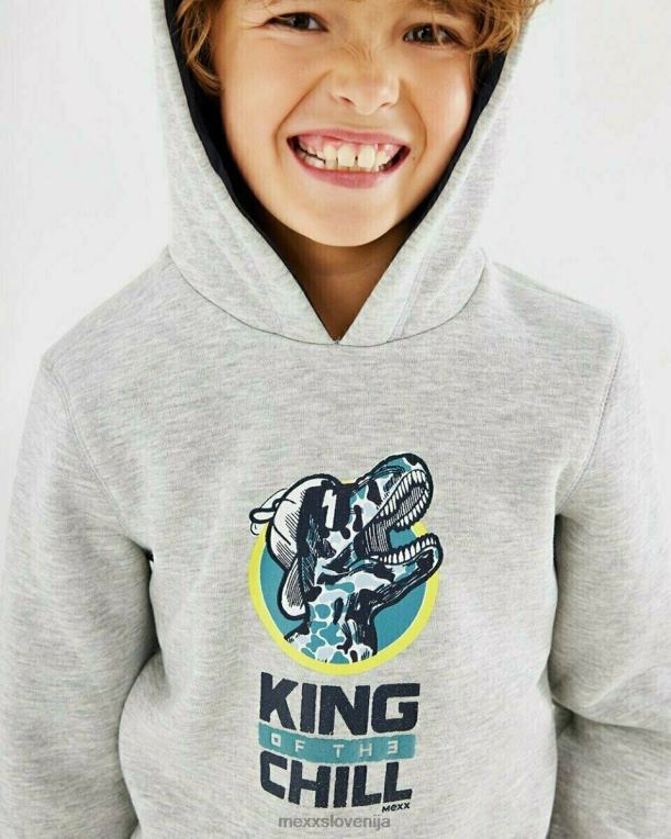 Mexxsiva fantje pulover s kapuco siv melee 860R969