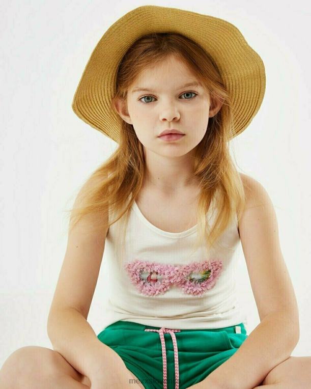 Mexxbela dekleta prekrižana hrbtna majica umazano bela 860R853