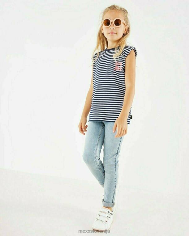 Mexxbela dekleta črtaste zgornje naramnice umazano bele 860R784