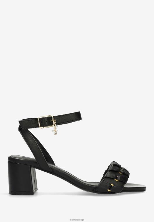 Mexxschwarz ženske črni sandal s peto lynke 860R583