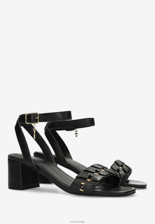 Mexxschwarz ženske črni sandal s peto lynke 860R583