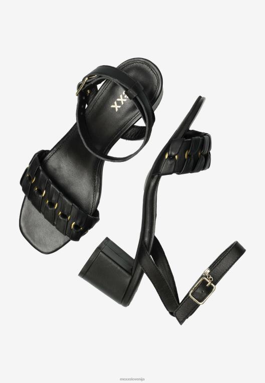 Mexxschwarz ženske črni sandal s peto lynke 860R583