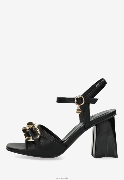 Mexxschwarz ženske sandal s peto lauren črn 860R323