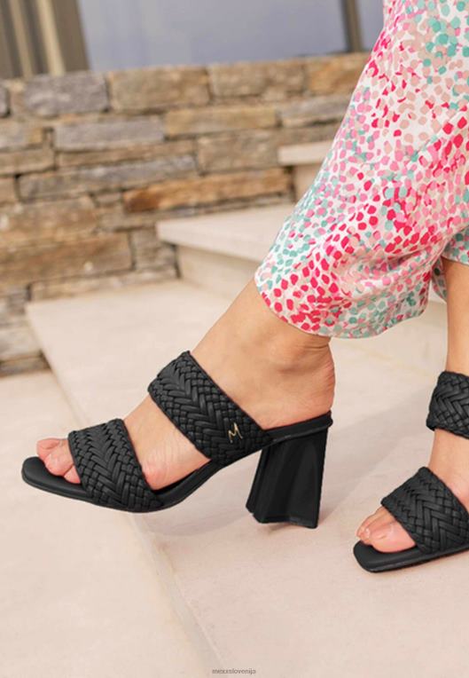 Mexxschwarz ženske sandal s peto lila črn 860R240