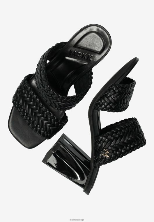 Mexxschwarz ženske sandal s peto lila črn 860R240