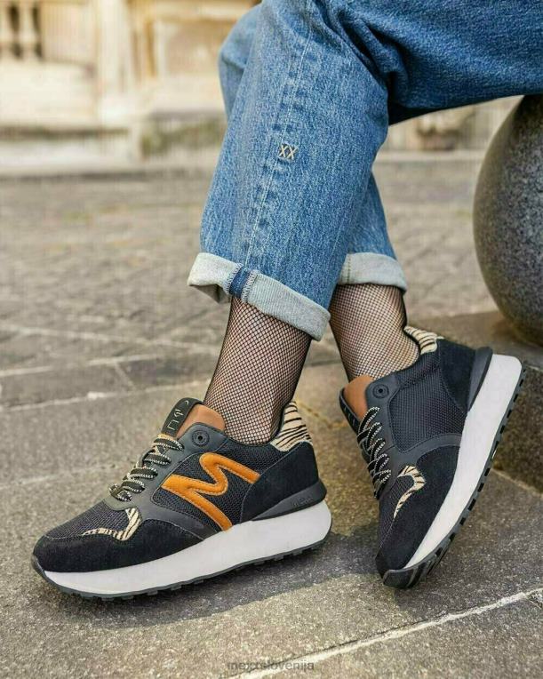 Mexxschwarz ženske superge juju black/cognac 860R339