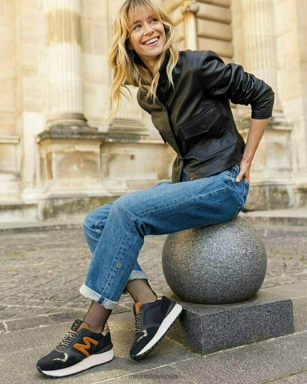 Mexxschwarz ženske superge juju black/cognac 860R339