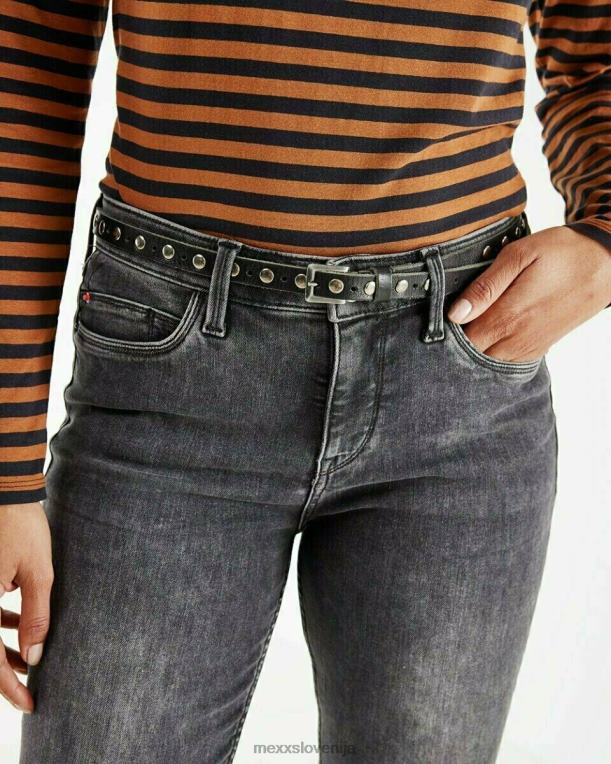 Mexxschwarz ženske pas usnjen črn 860R452