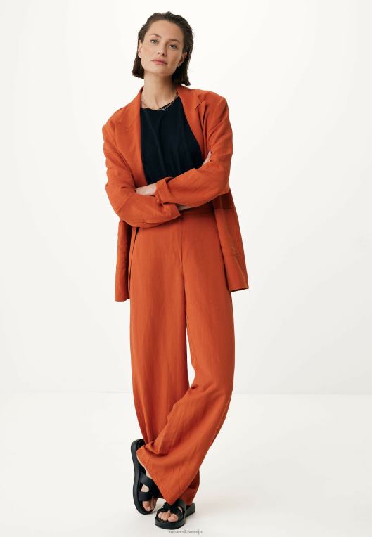 Mexxoranžna ženske laneni enoprsni blazer brick 860R87