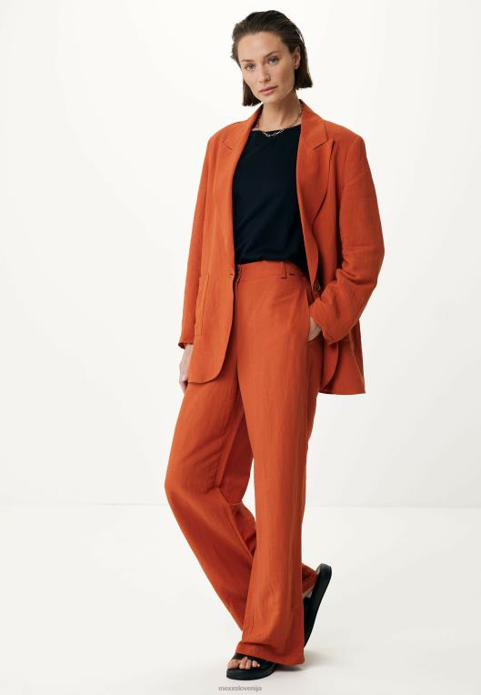 Mexxoranžna ženske laneni enoprsni blazer brick 860R87