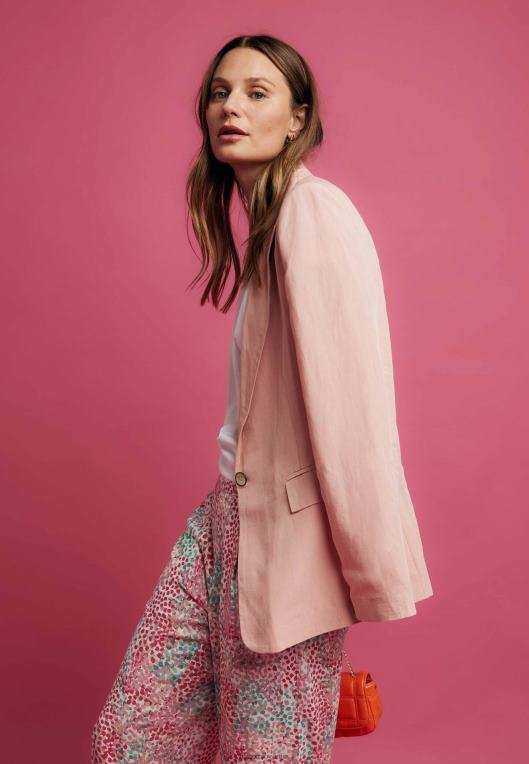 Mexxroza ženske laneni enoprsni blazer 860R48