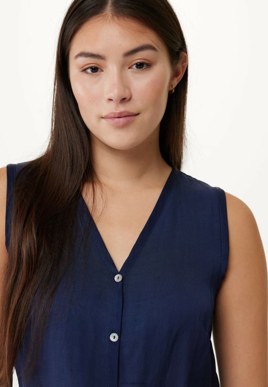 Mexxmodra ženske mornarska bluza brez rokavov 860R131