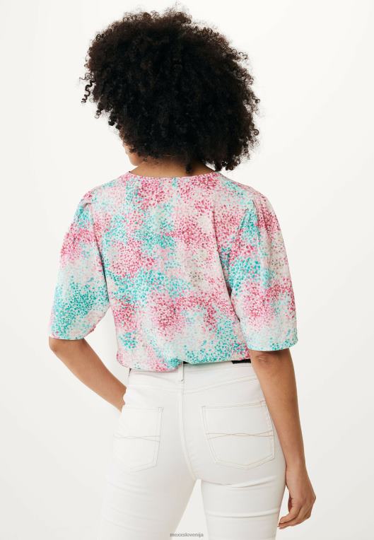 Mexxroza ženske modro zelena bluza s kratkimi rokavi 860R26