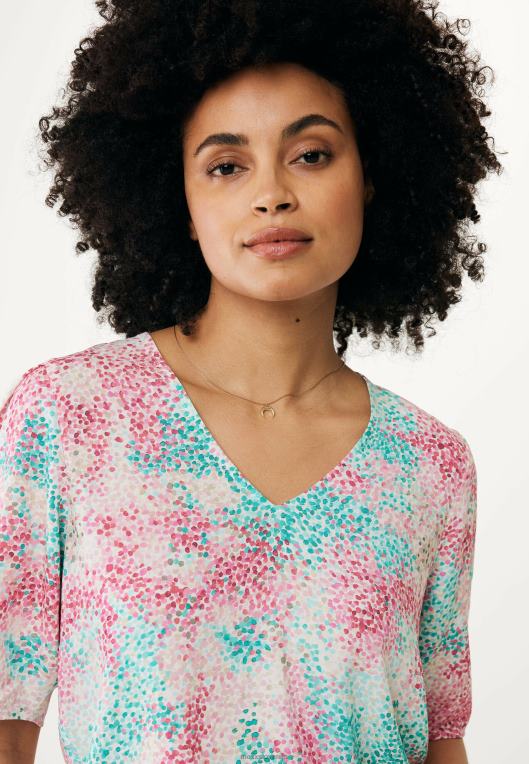 Mexxroza ženske modro zelena bluza s kratkimi rokavi 860R26