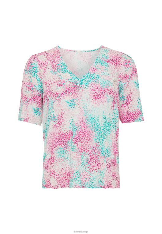 Mexxroza ženske modro zelena bluza s kratkimi rokavi 860R26