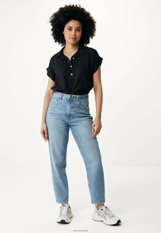 Mexxschwarz ženske črna bluza s kratkimi rokavi 860R38