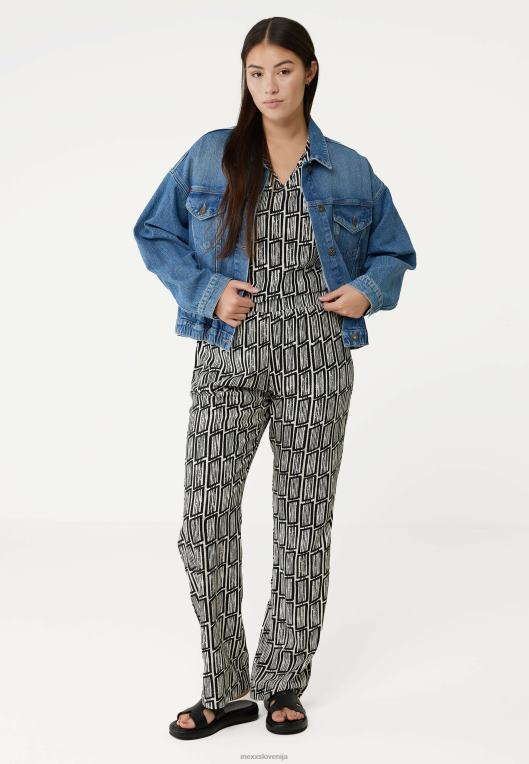 Mexxvečbarvna ženske potisk bluze z v-izrezom 860R70