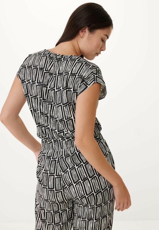 Mexxvečbarvna ženske potisk bluze z v-izrezom 860R70