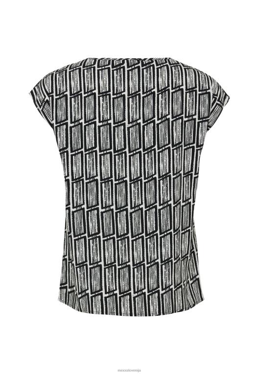 Mexxvečbarvna ženske potisk bluze z v-izrezom 860R70