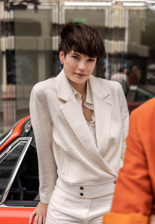 Mexxbež ženske bomber jakna krem ​​bela 860R44