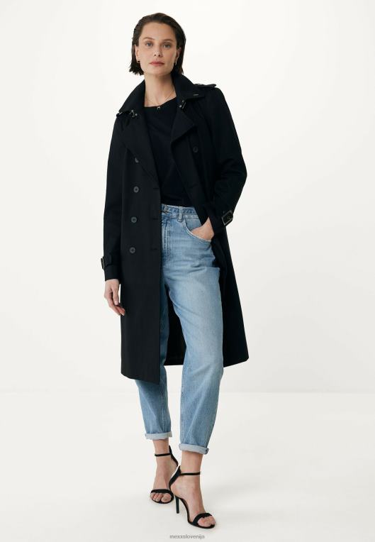 Mexxschwarz ženske plašč z dvojnim zapenjanjem črn 860R95