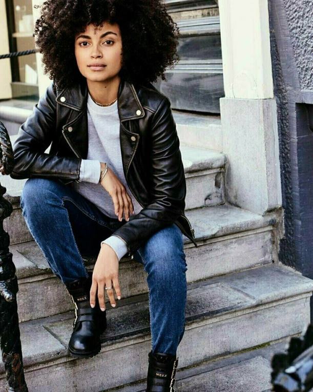 Mexxschwarz ženske črna usnjena jakna milou 860R171