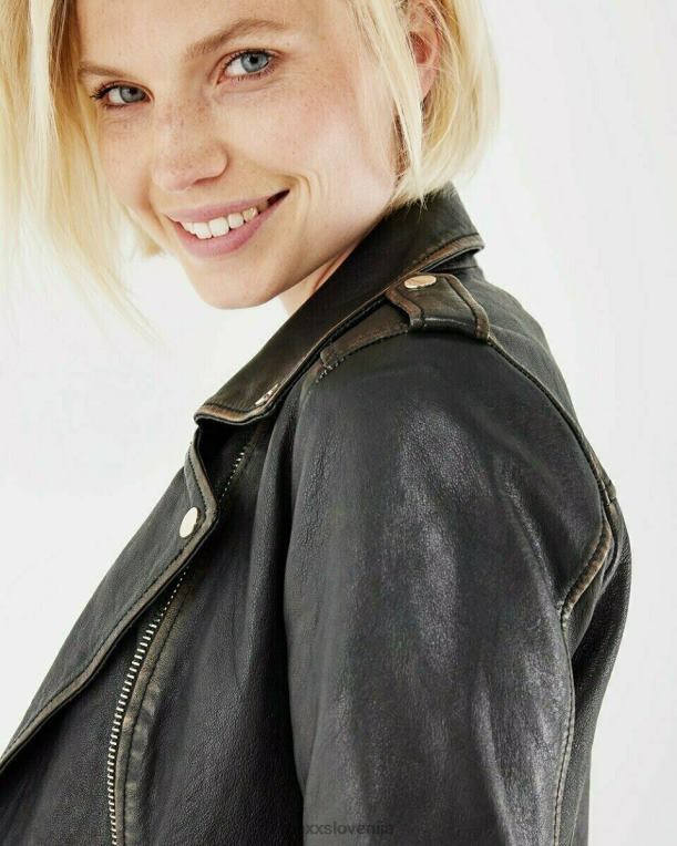 Mexxschwarz ženske črna usnjena jakna milou 860R171