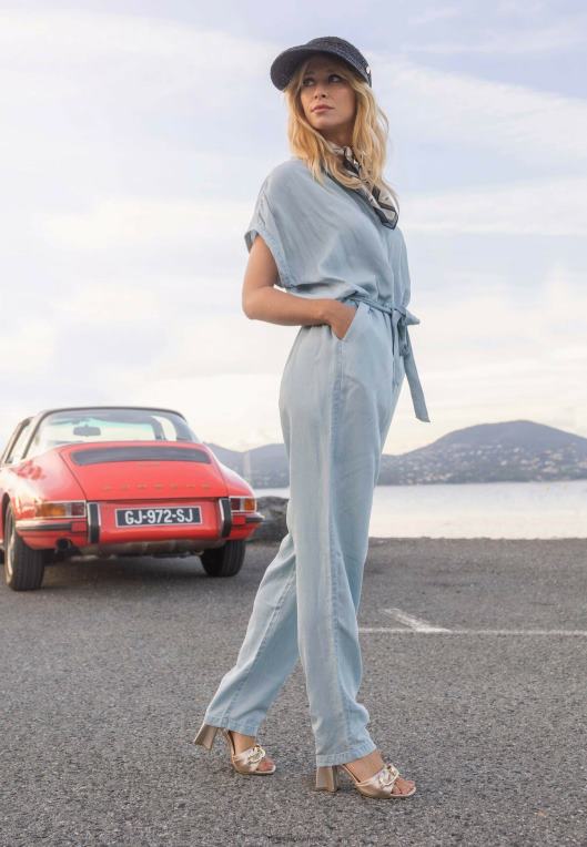 Mexxmodra ženske denim kombinezon z rokavi 860R31