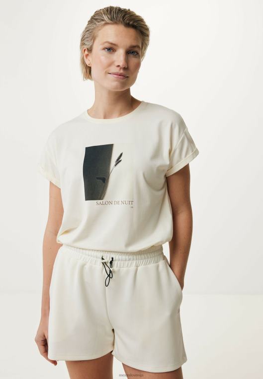 Mexxbež ženske bela majica z zavihanimi rokavi 860R142