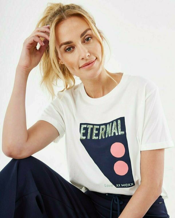 Mexxbela ženske bela majica z okroglim izrezom 860R173