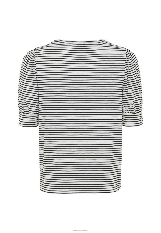 Mexxmodra ženske mornarsko modra črtasta majica z napihnjenimi rokavi 860R10