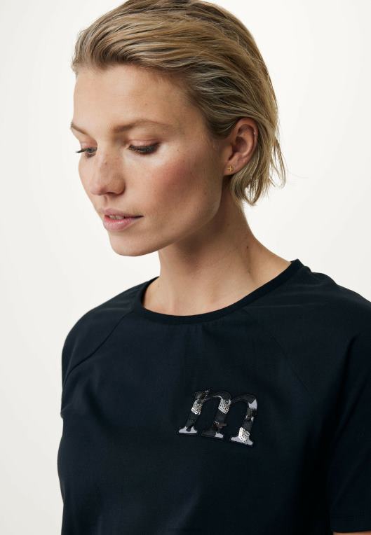 Mexxschwarz ženske črna majica s kratkimi rokavi 860R136